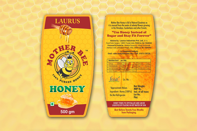 Mother Bee Honey Packaging Label