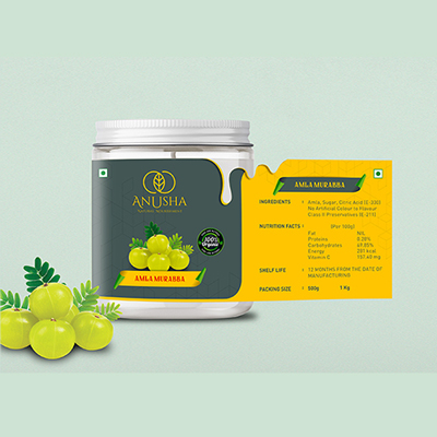 Amla Murabba Jar Label Packaging Design