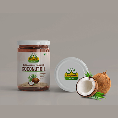 Coconut Oil Jar Label Packaging Design